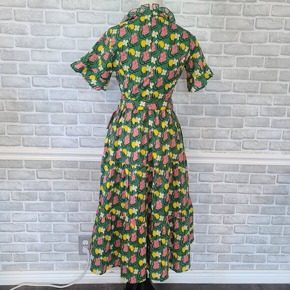 Ivy City Sutton Dress in Citrus Retro Cottage Fit Flare Rockabilly Modest NEW 0 - Picture 2 of 10
